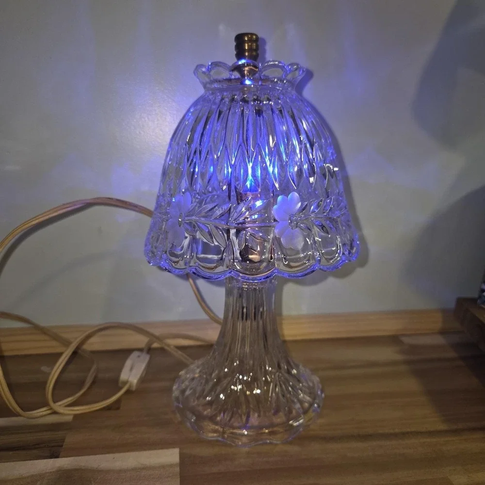 Vintage Princess House Heritage Crystal Romance Vanity Boudoir Lamp 10.5 In